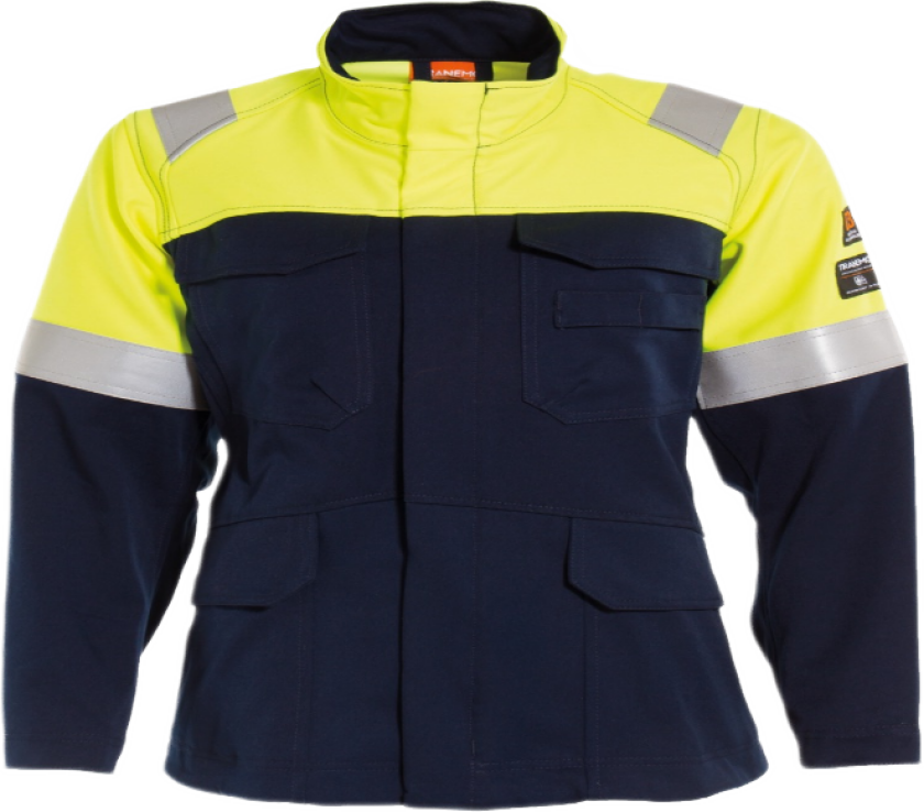 Damejakke – Høy Beskyttelse, Komfortabel (56398794-S, Yellow / Navy blue, 1 Stykk, størrelse-S)