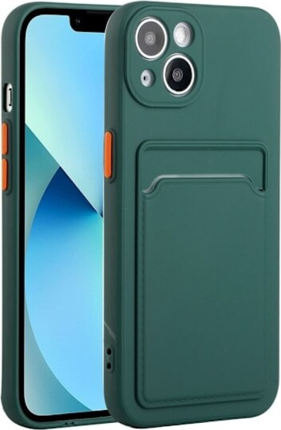 iPhone 13 Deksel Med Kortspor Mørkegrønn