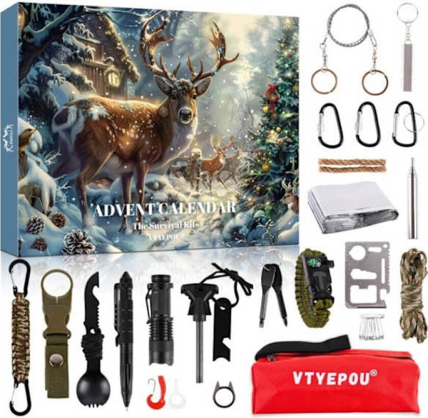 2024 Adventskalender med Verktøysett for Menn - Verktøykalender for Voksne og Tenåringer - 24 Dagers Julekalender
