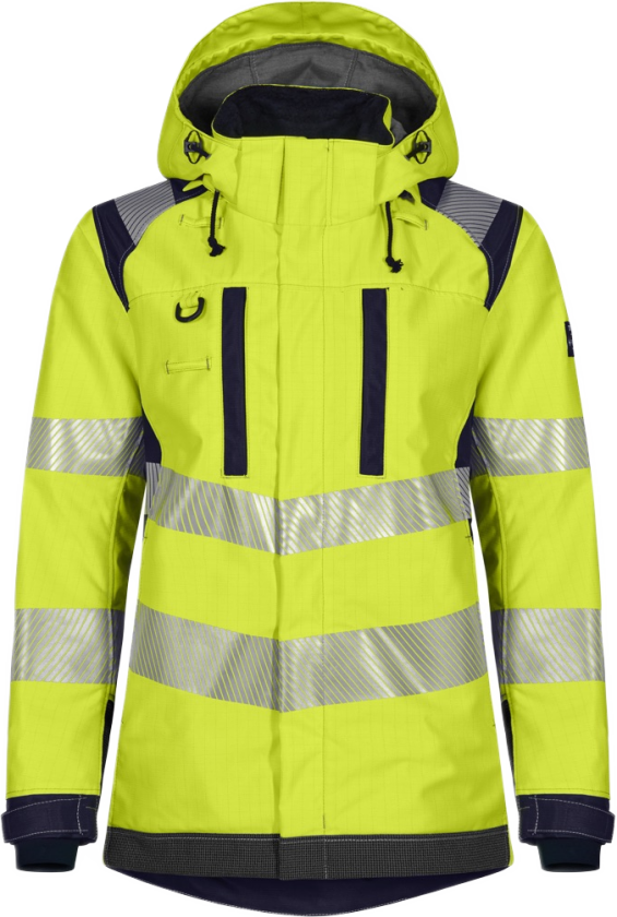 Dame Skalljakke – Inherent Flammehemmende (51379494-XL, Gul/marineblå, 1 Stykk, størrelse-XL)