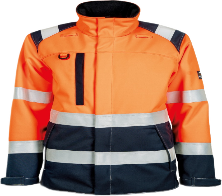 Dame Vinterjakke – Flammehemmende, Vanntett (52068293-S, Oransje/marine, 1 Stykk, størrelse-S)