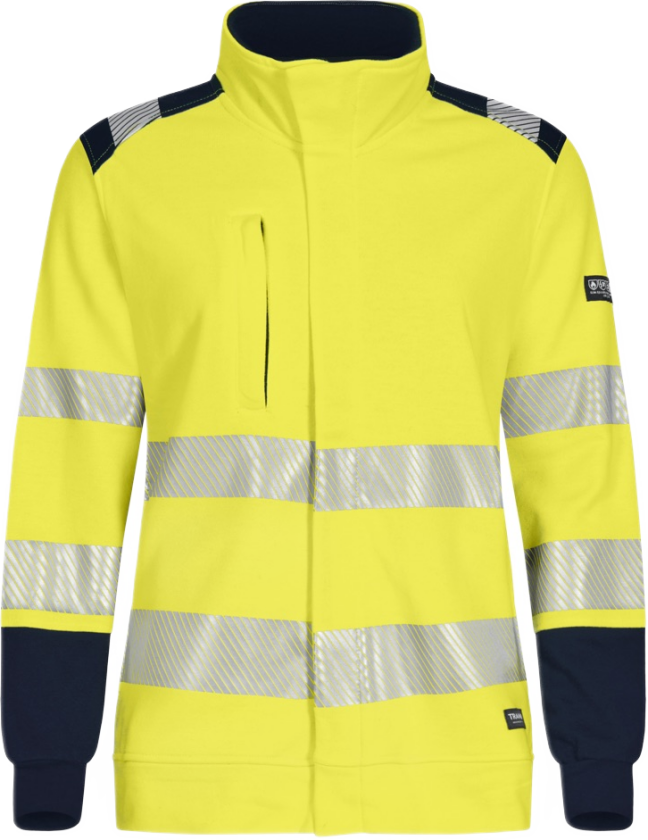 Collegejakke Dame – Flammehemmende, Komfortabel (50398994-XL, Gul/marineblå, 1 Stykk, størrelse-XL)