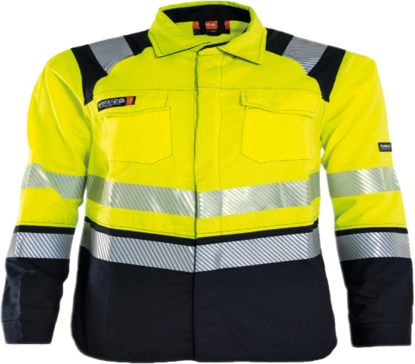 Dameskjorte – Flammehemmende, Komfortabel (50799194-S, Gul/marineblå, 1 Stykk, størrelse-S)