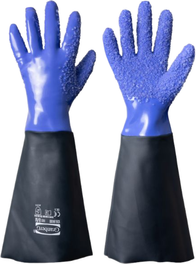 Fiskehansker – Høy slitestyrke, god grep (109.8400-8, Svart blå, 12 Par, størrelse-8)