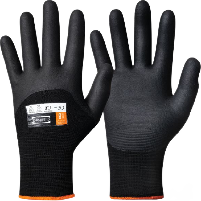 Monteringshansker – Høy slitestyrke, komfortabel passform (114.3030-12, Svart, 12 Par, størrelse-12)