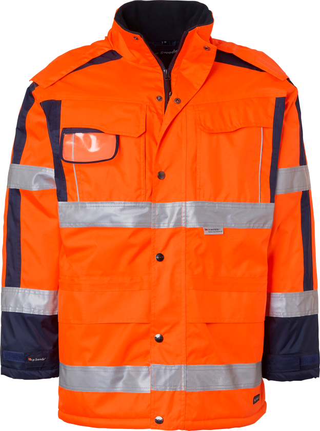 Parka – Vann- og vindtett, høy synlighet(1001330, Fluorescerende oransje, Unisex, 1 Stykk, størrelse-XS)
