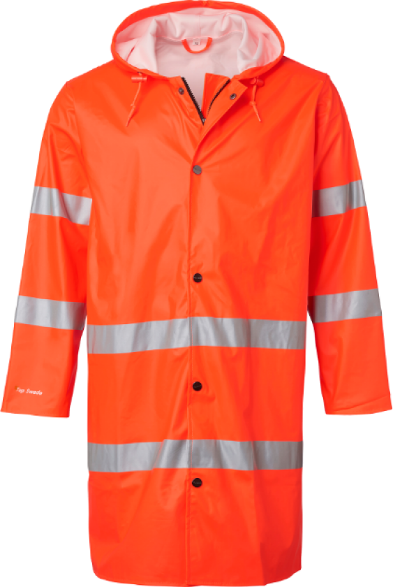 9295 Regnjakke – Høy Synlighet, Vanntett(1000993, Fluorescerende oransje, Unisex, 1 Stykk, størrelse-3XL)