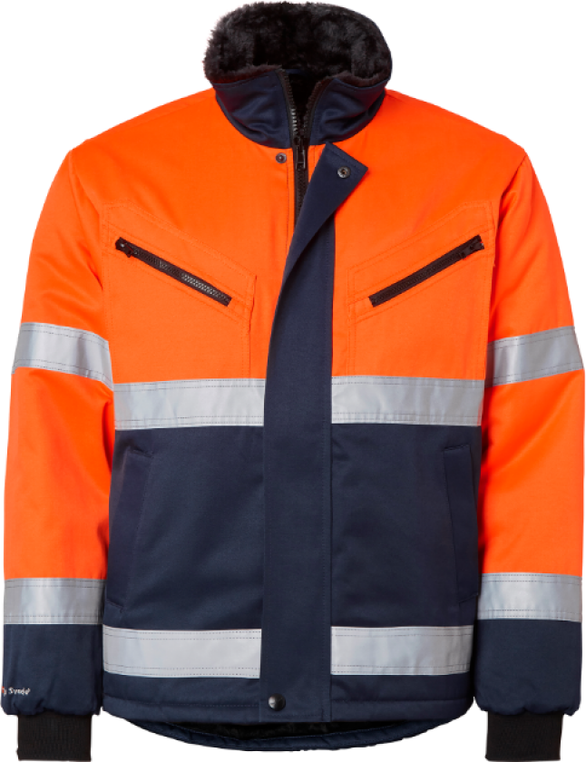 5616 Jakke – Høy Synlighet, Komfort(1000934, Fluorescerende oransje/marine, Unisex, 1 Stykk, størrelse-XXL)