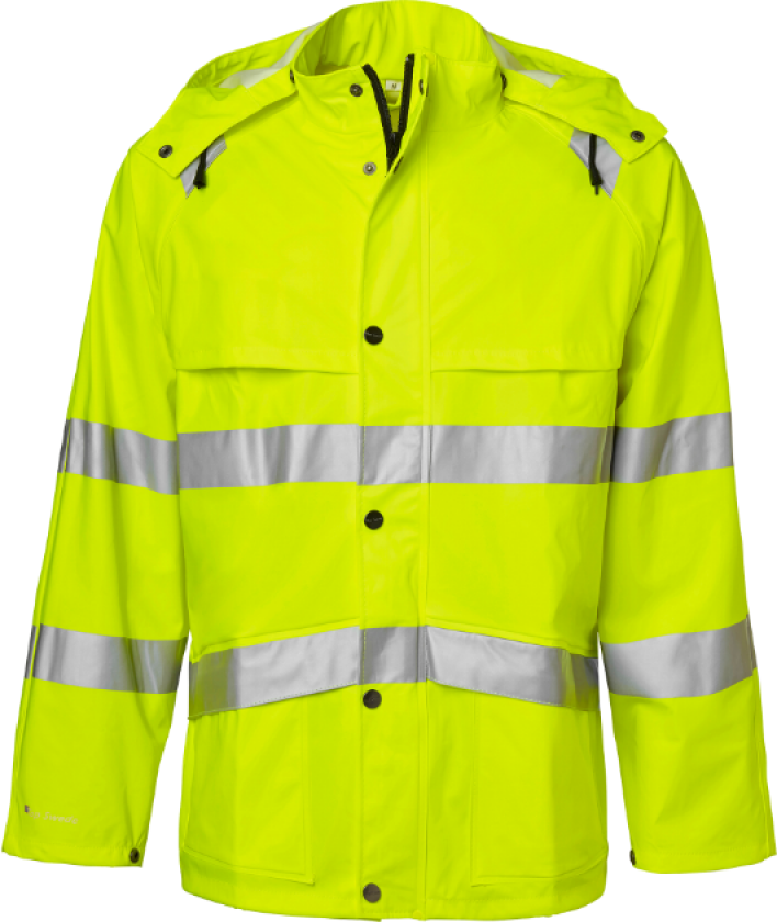 Regnjakke Hi-Vis – Høy Synlighet, Vanntett(1000994, Fluorescerende gul, Unisex, 1 Stykk, størrelse-XS)