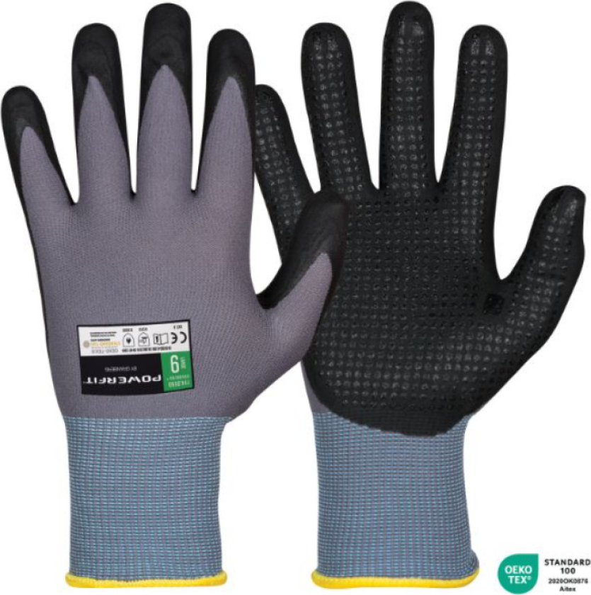 Hanske nitril dots sort 9