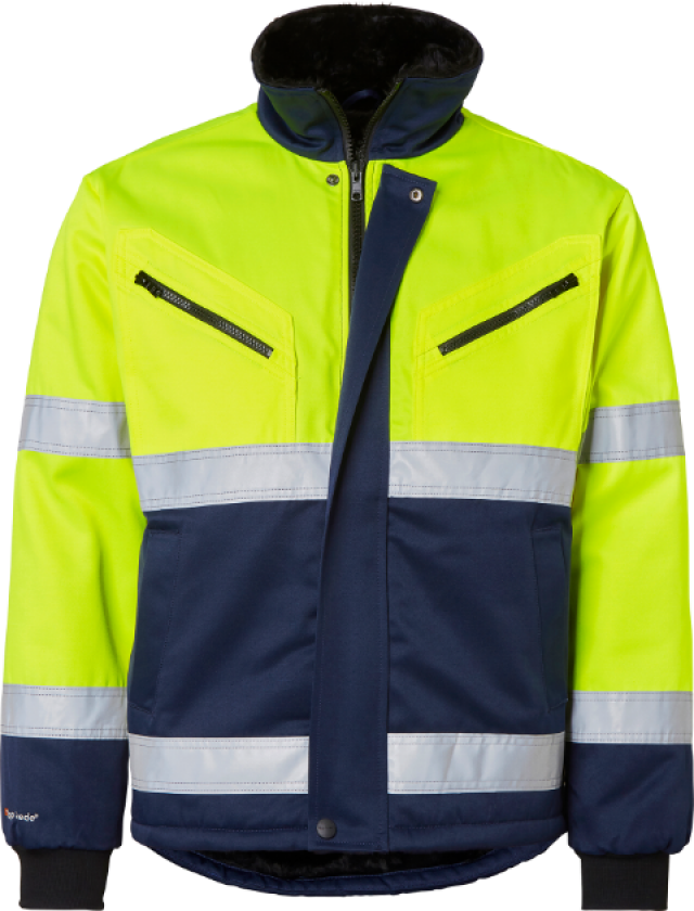 5616 Jakke – Høy Synlighet, Komfort(1000934, Fluorescerende gul/marine, Unisex, 1 Stykk, størrelse-3XL)