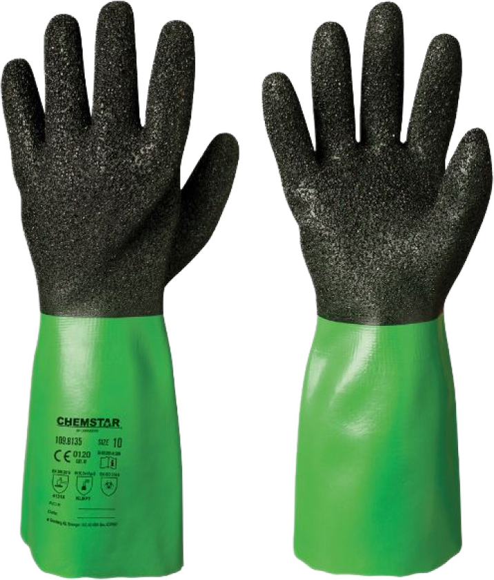Hanske kjemikalie pvc 35 cm str 12