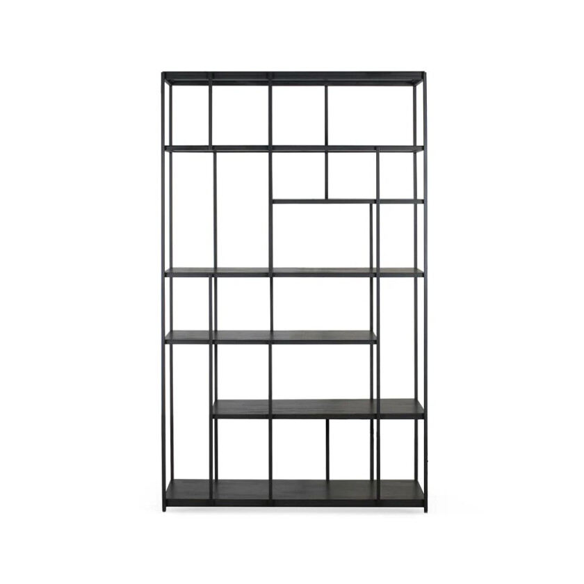 Studio Rack hylle 205 x 120 cm Sort teak uten dører