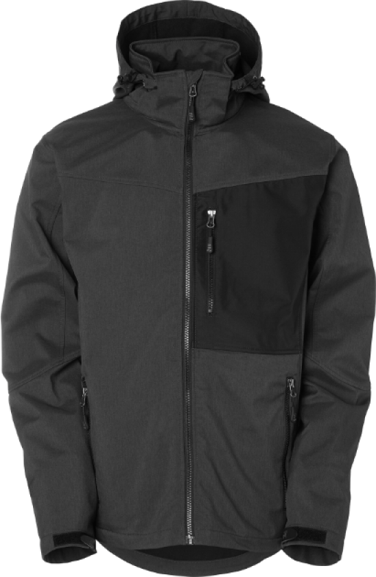 Softshelljakke – Vannavstøtende, vindtett(1000355, Mørk grå, Herre, 1 stykke softshell, størrelse-L)