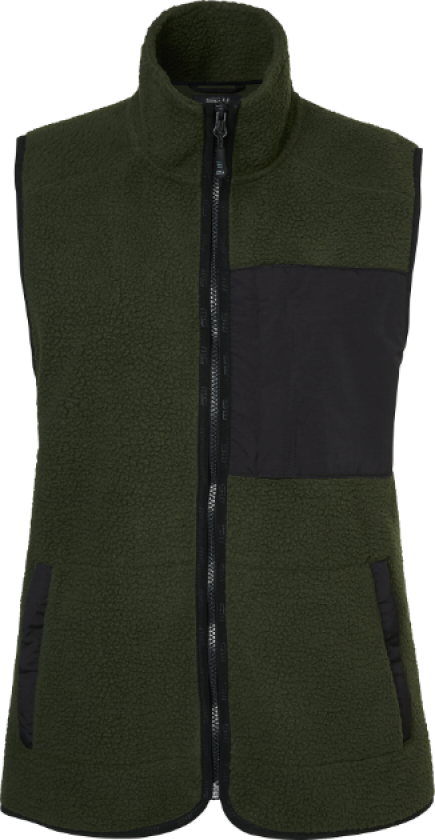 Saga Fleece Vest – Miljøvennlig, Komfortabel(1000335, Mørk oliven, Dame, 1 stykke vest, størrelse-L)