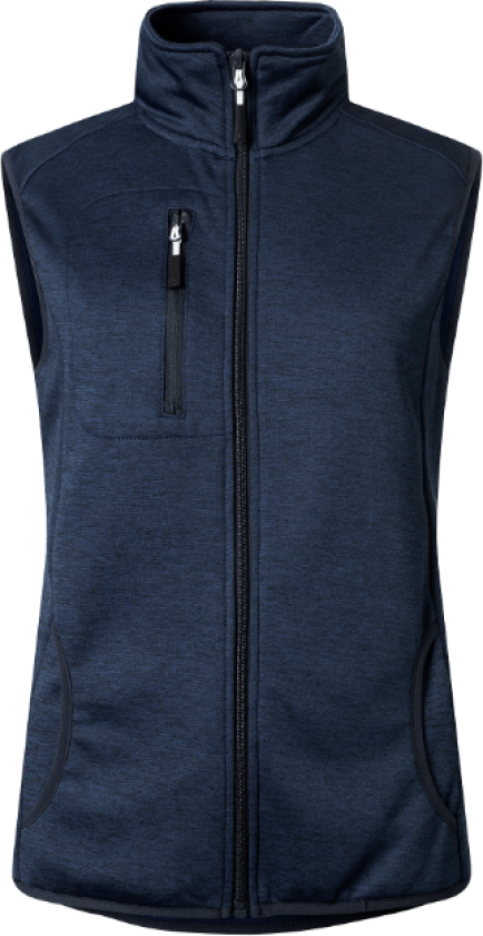 Fleecevest – Varm & Lett(1000798, Blåmelert, Dame, 1 stykke vest, størrelse-44)