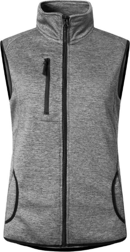 Fleecevest – Varm & Lett(1000798, Grå Melange, Dame, 1 stykke vest, størrelse-34)