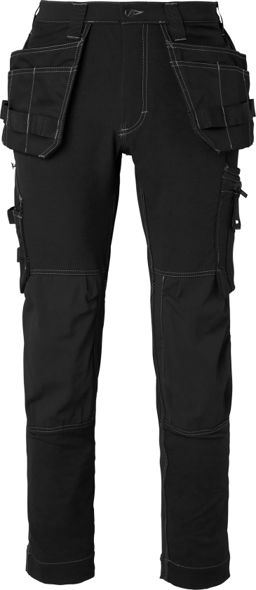 Craftsmen Trousers – 4-Way Stretch(1000878, Svart, Herre, 1 stykke bukser, størrelse-D120)