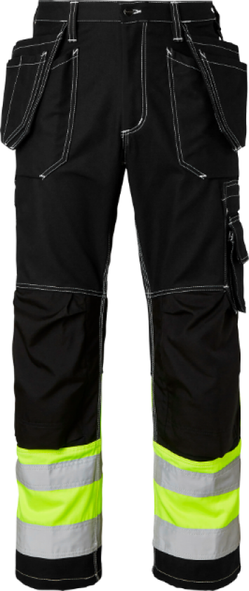Craftsmen Trousers – Hi-Vis Comfort(1000857, Svart/Fluorescerende Gul, Unisex, 1 stykke bukser, størrelse-C50)