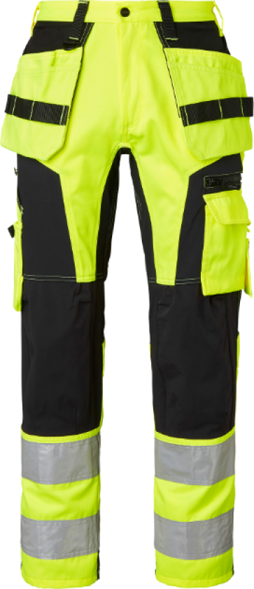 Craftsmen Trousers – 4-Way Stretch(1000838, Fluorescerende gul/svart, Unisex, 1 stykke bukser, størrelse-C54)