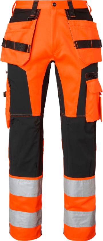 Arbeidsbukser – 4-veis stretch(1000838, Fluorescerende oransje/svart, Unisex, 1 stykke bukser, størrelse-C148)