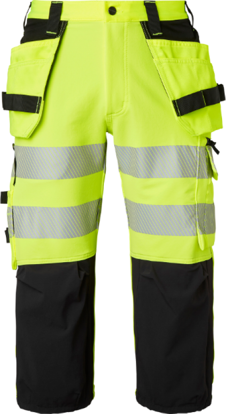 3/4 Bukser – 4-Way Stretch(1000884, Fluorescerende gul/svart, Unisex, 1 stykke bukser, størrelse-C44)