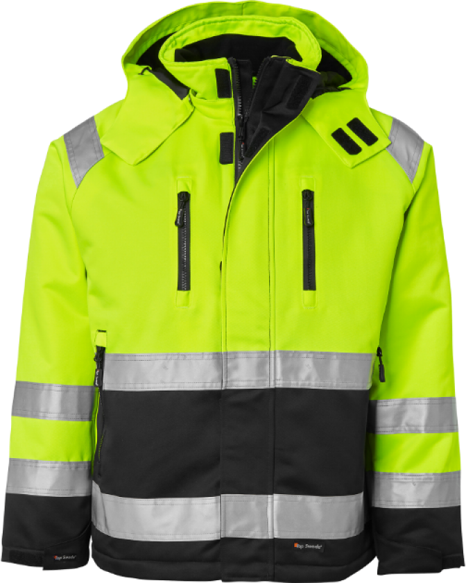 Arbeidsjakke – Varm & Funksjonell(1000695, Fluorescerende gul/svart, Unisex, 1 stykke jakke, størrelse-XS)