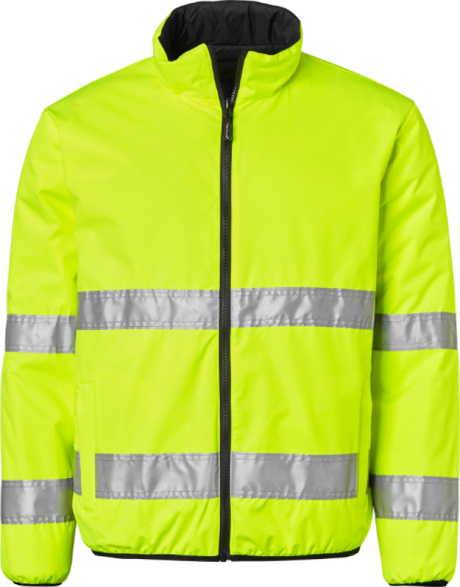 Jakke – Reversibel, Vannavstøtende(1000693, Fluorescerende gul/svart, Unisex, 1 stykke jakke, størrelse-XS)