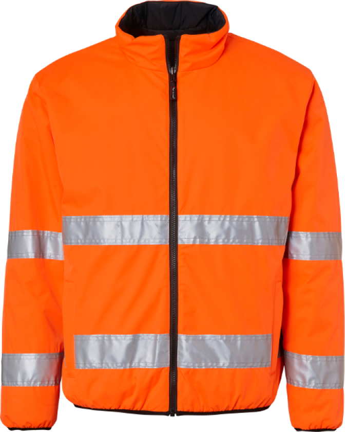129 Jacket – Reversibel, Vanntett(1000693, Fluorescerende oransje/svart, Unisex, 1 stykke jakke, størrelse-S)
