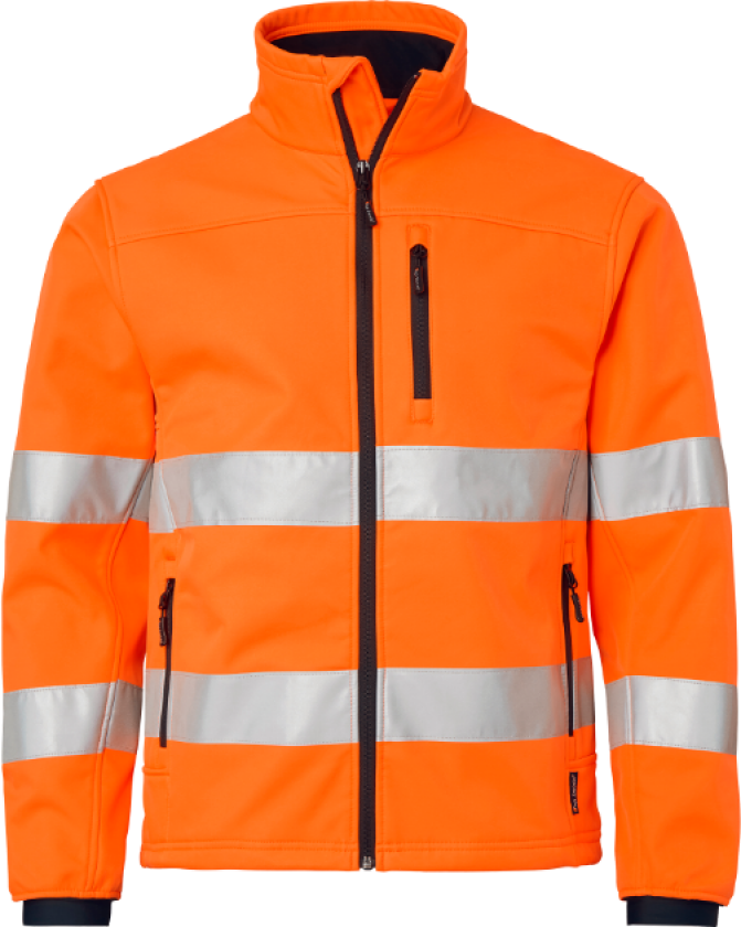 7621 Softshell Hi-Vis – Høy synlighet, vannavstøtende(1000984, Fluorescerende oransje, Unisex, 1 stykke jakke, størrelse-XL)