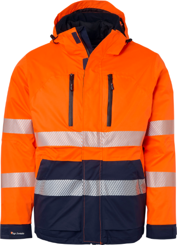 3-i-1 Jakke – Vindtett & Vanntett(1000691, Fluorescerende oransje/marine, Unisex, 1 stykke jakke, størrelse-M)
