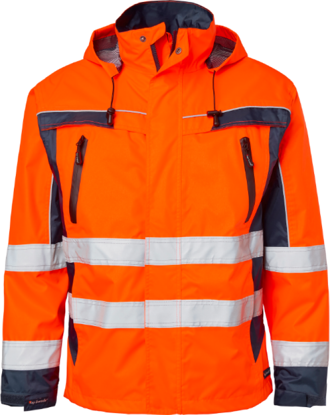 5217 Shell Jacket – Vann- og vindtett(1000930, Fluorescerende oransje/marine, Unisex, 1 stykke jakke, størrelse-XL)