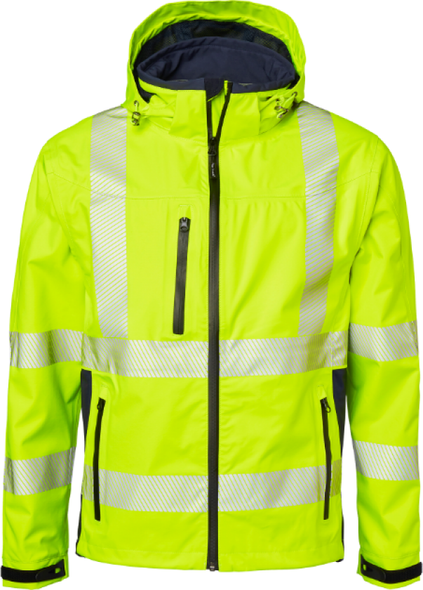 6718 Shell Jacket – Vann- og vindtett(1000981, Fluorescerende gul, Unisex, 1 stykke jakke, størrelse-3XL)