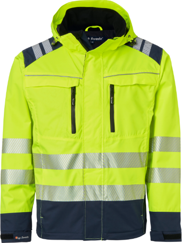 130 Jakke – Vann- og vindtett, høy pusteevne(1000694, Fluorescerende gul/marine, Unisex, 1 stykke jakke, størrelse-3XL)
