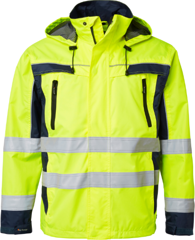 5217 Shell Jacket – Vann- og vindtett(1000930, Fluorescerende gul/marine, Unisex, 1 stykke jakke, størrelse-4XL)