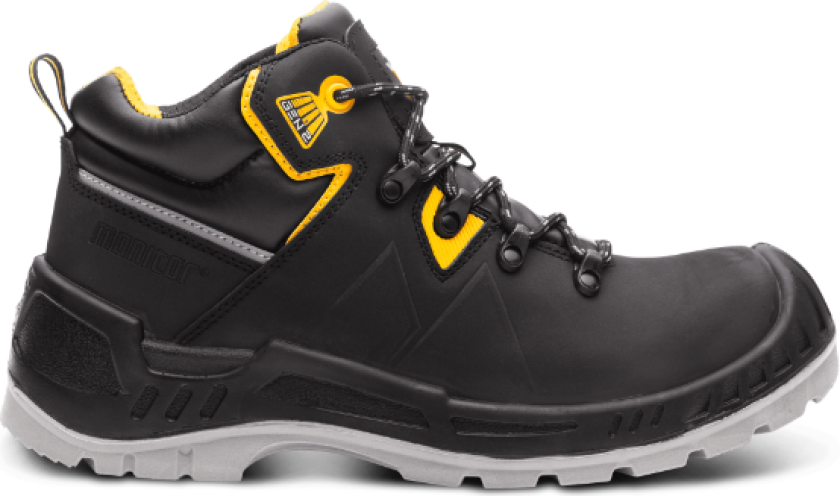 Midway Safety Boot – Høy sikkerhet, komfortabel passform(1000057, Svart, Unisex, 1 Par, størrelse-45)