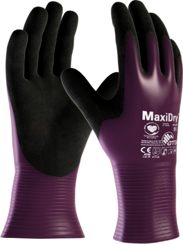 MaxiDry Hansker – Tett & Robust(1000312, Plomme, Unisex, 12 Par, størrelse-6)