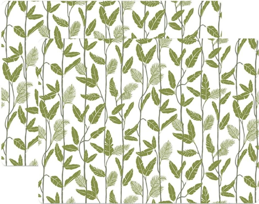 Mougli Blue spisebrikke 30 x 40 cm 2-pakning Green-white
