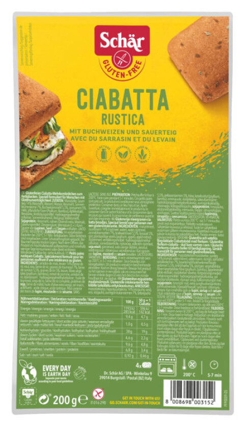 Schär Ciabatta Rustica Glutenfri 200g