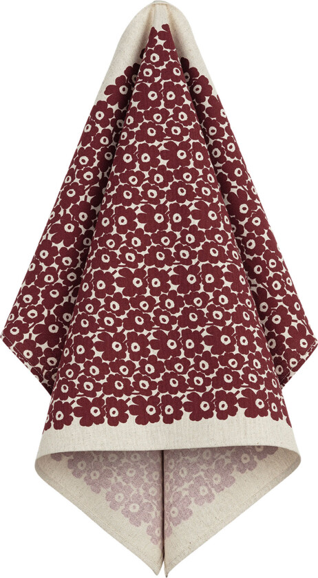 Bilde av Pikkuinen Unikko kjøkkenhåndkle 47 x 70 cm, burgunder