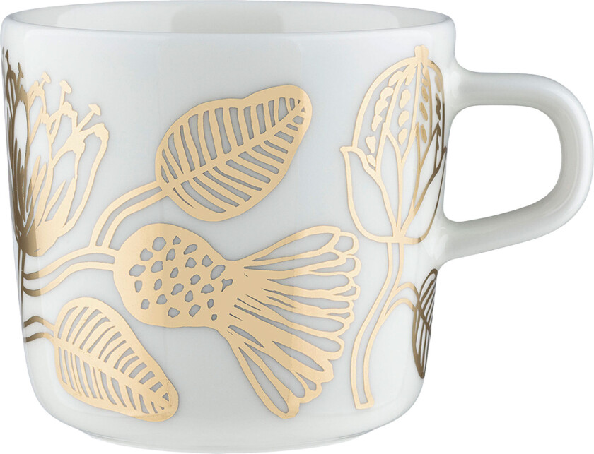Tiara kaffekopp 2 dl, hvit/gull