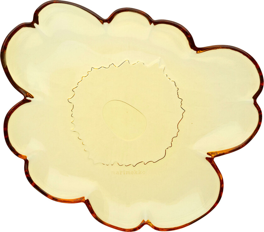 Unikko Shape glasstallerken 20 cm, amber