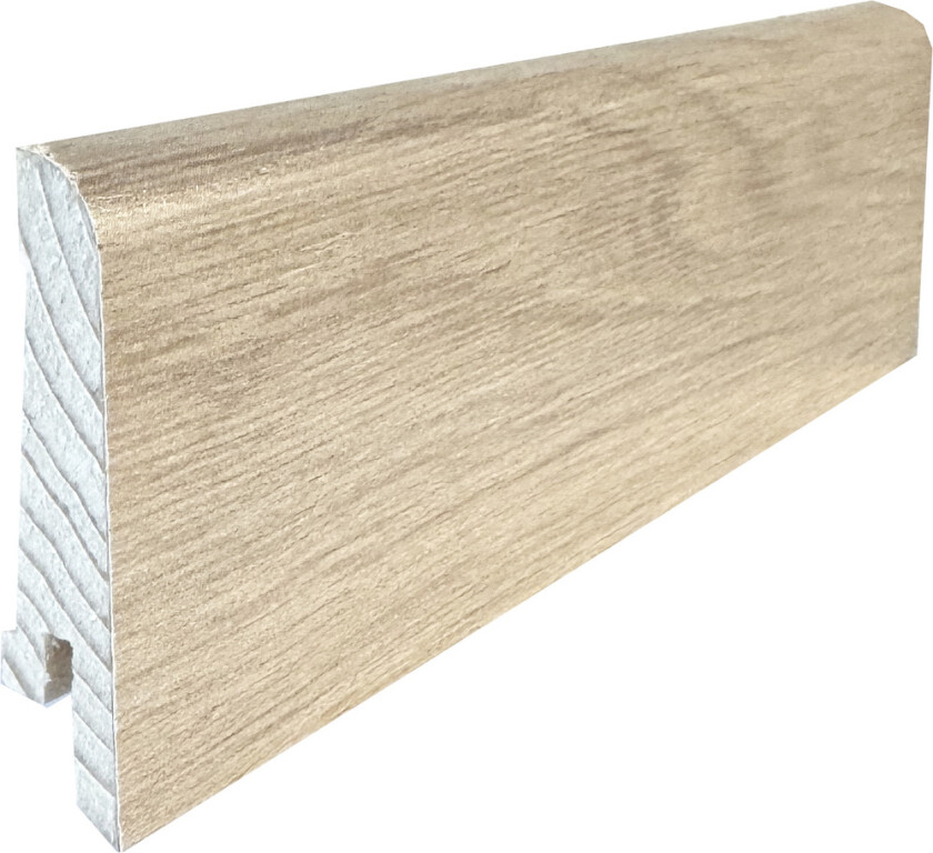 Gulvlist skrå finert eik 15x60x4000mm vanilla