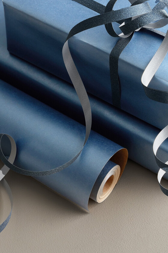 Gavepapir Uni 7 meter - Blå