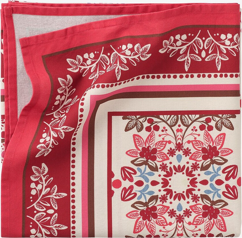 Julebordduk Petronella 145x145 cm - Flerfarget