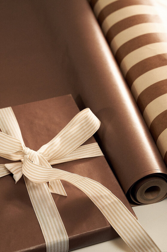 Gavepapir Uni 7 meter - Brun