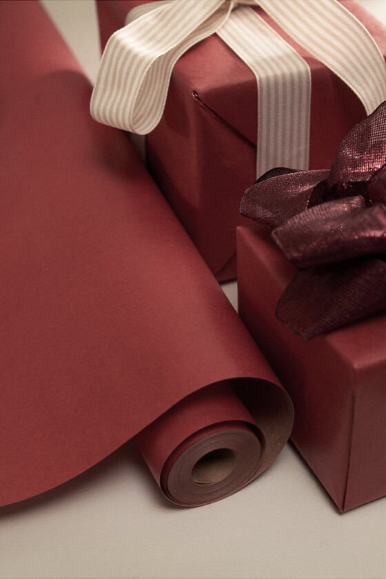 Gavepapir Uni 7 meter - Rød