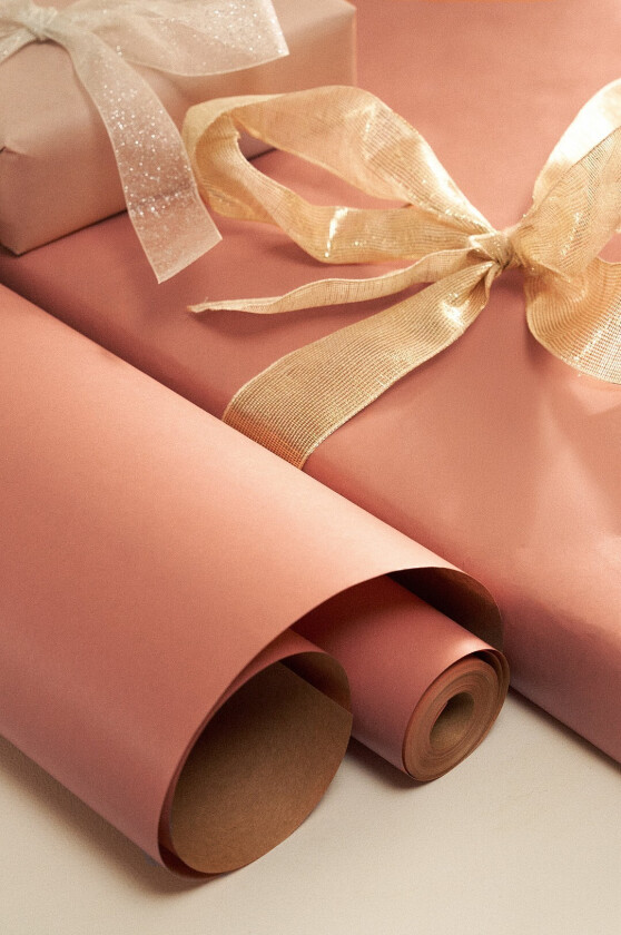 Gavepapir Uni 7 meter - Rosa