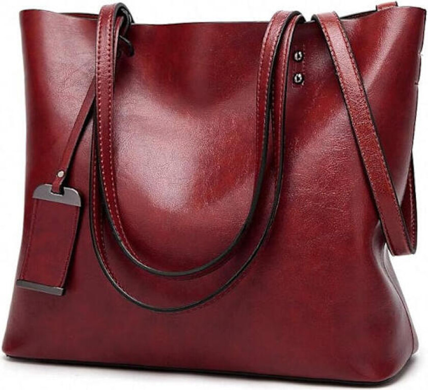 Myke damehåndvesker i skinn, stor kapasitet, retro vintage topphåndtak, avslappet tote skulderveske