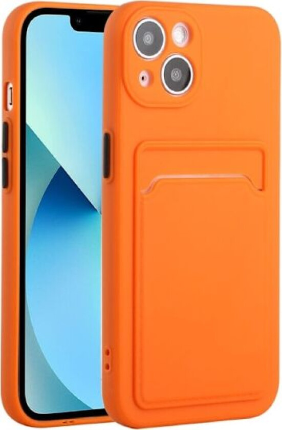 Deksel med Kortholder til iPhone 13 Mini - Oransje